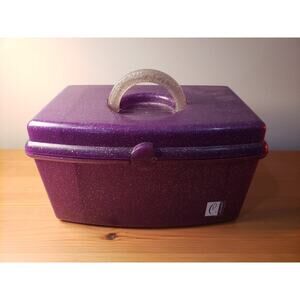 Caboodles Makeup Nails Case Purple Silver Glitter Metallics Jellies Millennial